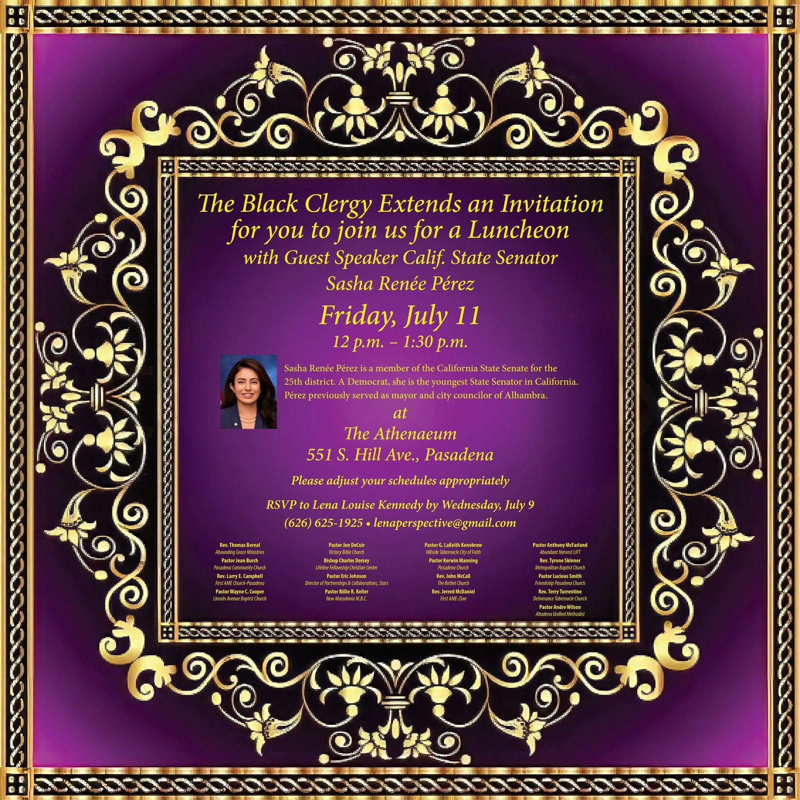 Speaker Series with Senator Sasha Perez